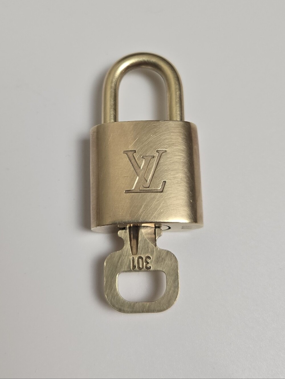 Louis Vuitton Lock and Key #301 Gold Brass Padlock Authentic